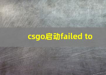 csgo启动failed to